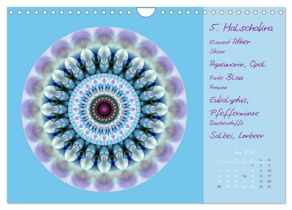 Produktbild: Kleine Chakrenlehre (Wandkalender 2026 DIN A4 quer), CALVENDO Monatskalender