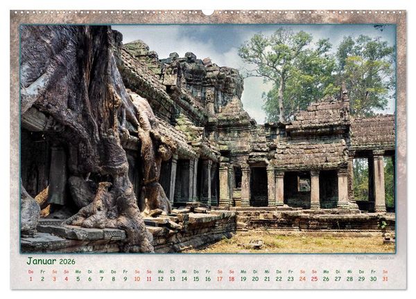 Produktbild: Kambodscha, Angkor Thom, Angkor Wat und Bayon (Wandkalender 2026 DIN A2 quer), CALVENDO Monatskalender
