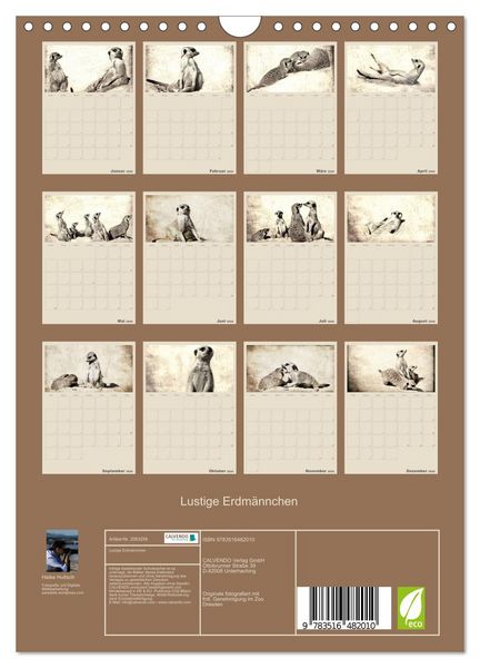 Produktbild: Lustige Erdm&auml;nnchen (Wandkalender 2026 DIN A4 hoch), CALVENDO Monatskalender