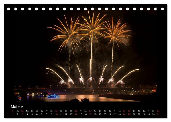 Produktbild: Feuerwerks - Impressionen (Tischkalender 2026 DIN A5 quer), CALVENDO Monatskalender