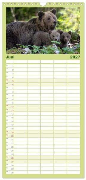 Produktbild: Familienplaner 2027 - Lautlos in den W&auml;ldern Sloweniens mit 5 Spalten (Wandkalender, 21 x 45 cm) CALVENDO