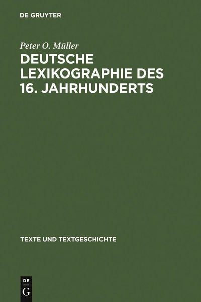 Produktbild: Deutsche Lexikographie des 16. Jahrhunderts