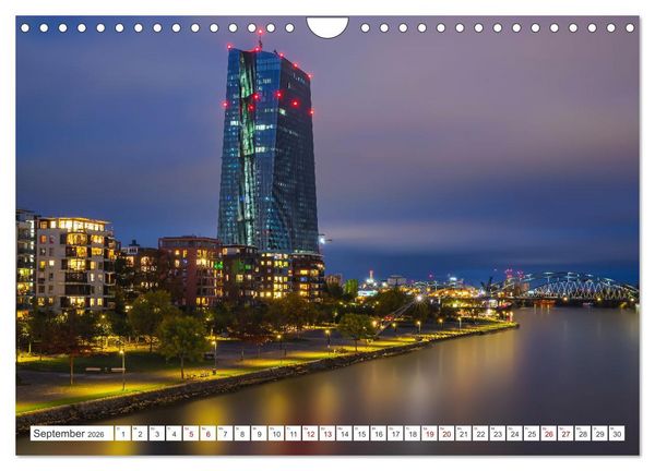 Produktbild: Frankfurt am Main - at night (Wandkalender 2026 DIN A4 quer), CALVENDO Monatskalender