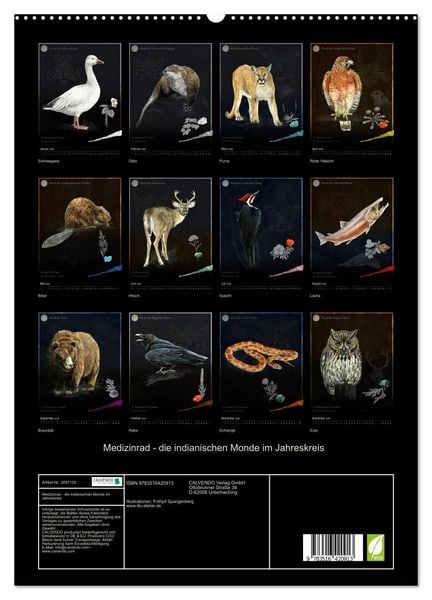 Produktbild: Medizinrad - die indianischen Monde im Jahreskreis (hochwertiger Premium Wandkalender 2026 DIN A2 hoch), Kunstdruck in Hochglanz