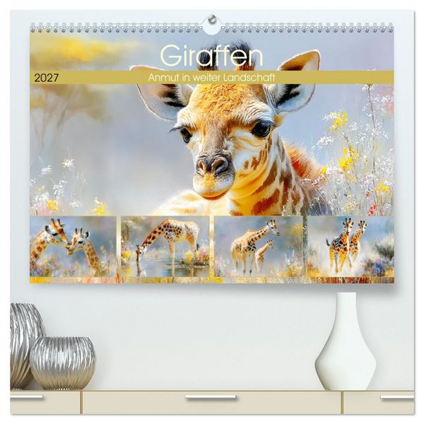 Produktbild: Giraffen. Anmut in weiter Landschaft (hochwertiger Premium Wandkalender 2027 DIN A2 quer), Kunstdruck in Hochglanz