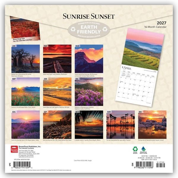 Produktbild: Sunrise Sunset &ndash; Sonnenaufg&auml;nge &ndash; Sonnenunterg&auml;nge 2027 &ndash; 16-Monatskalender