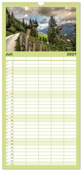 Produktbild: Familienplaner 2027 - Bergbauernh&ouml;fe im Ultental mit 5 Spalten (Wandkalender, 21 x 45 cm) CALVENDO