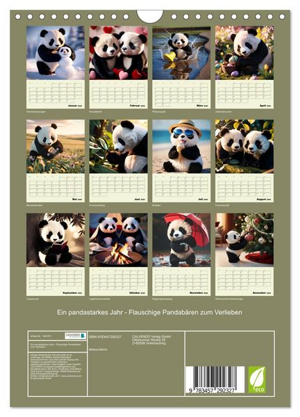 Produktbild: Ein pandastarkes Jahr - Flauschige Pandab&auml;ren zum Verlieben (Wandkalender 2026 DIN A4 hoch), CALVENDO Monatskalender
