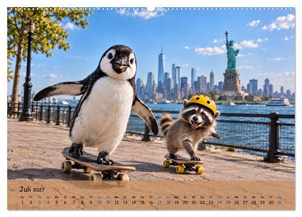 Produktbild: Pinguins gro&szlig;e Weltreise (Wandkalender 2027 DIN A2 quer), CALVENDO Monatskalender