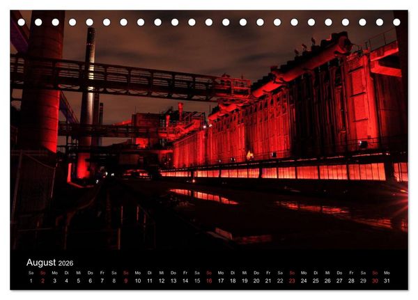 Produktbild: Impressionen Ruhrgebiet bei Nacht (Tischkalender 2026 DIN A5 quer), CALVENDO Monatskalender