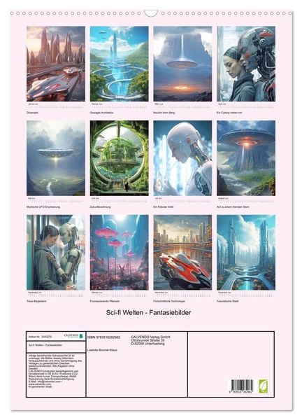 Produktbild: Sci-fi Welten - Fantasiebilder (Wandkalender 2026 DIN A2 hoch), CALVENDO Monatskalender