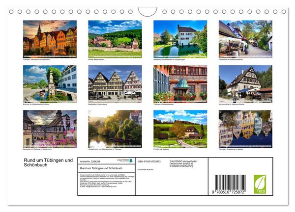 Produktbild: Rund um T&uuml;bingen und Sch&ouml;nbuch (Wandkalender 2026 DIN A4 quer), CALVENDO Monatskalender
