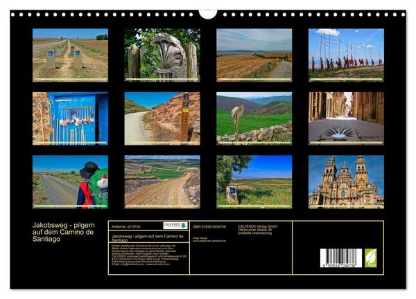 Produktbild: Jakobsweg - pilgern auf dem Camino de Santiago (Wandkalender 2026 DIN A3 quer), CALVENDO Monatskalender