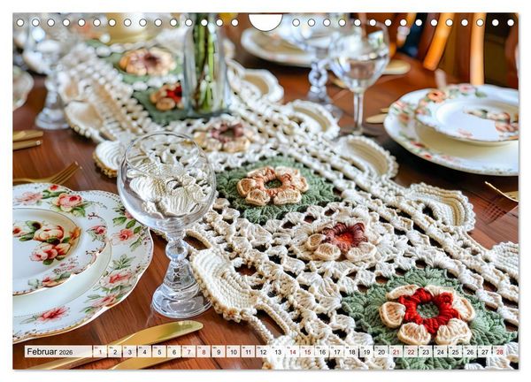 Produktbild: Granny Square Kunst - Ein Jahr voller kreativer H&auml;kelideen (Wandkalender 2026 DIN A4 quer), CALVENDO Monatskalender