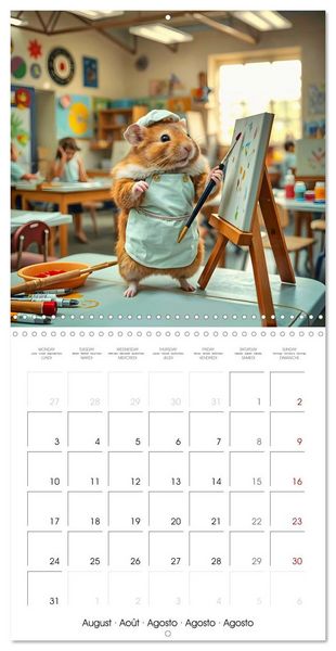 Produktbild: AI Hamsters at school (Wall Calendar 2026 12 &times; 12 Inch) CALVENDO 12 Month Wall Calendar