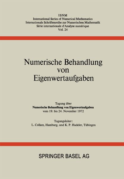 Produktbild: Numerische Behandlung von Eigenwertaufgaben