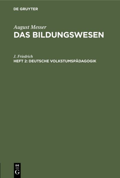 Produktbild: Deutsche Volkstumsp&auml;dagogik