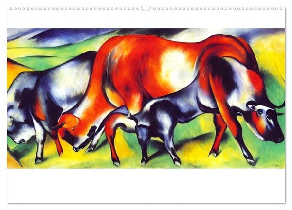 Produktbild: Bauernhoftiere, expressionistisch bunt (Wandkalender 2026 DIN A2 quer), CALVENDO Monatskalender