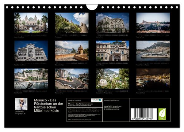 Produktbild: Monaco - Das F&uuml;rstentum an der franz&ouml;sischen Mittelmeerk&uuml;ste (Wandkalender 2026 DIN A4 quer), CALVENDO Monatskalender
