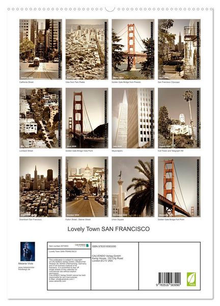 Produktbild: Lovely Town SAN FRANCISCO (High Quality Premium Wall Calendar 2026 DIN A2 portrait),CALVENDO 12 Month Wall Calendar