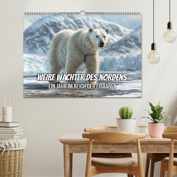 Produktbild: Wei&szlig;e W&auml;chter des Nordens: Ein Jahr im Reich der Eisb&auml;ren (Wandkalender 2026 DIN A2 quer), CALVENDO Monatskalender