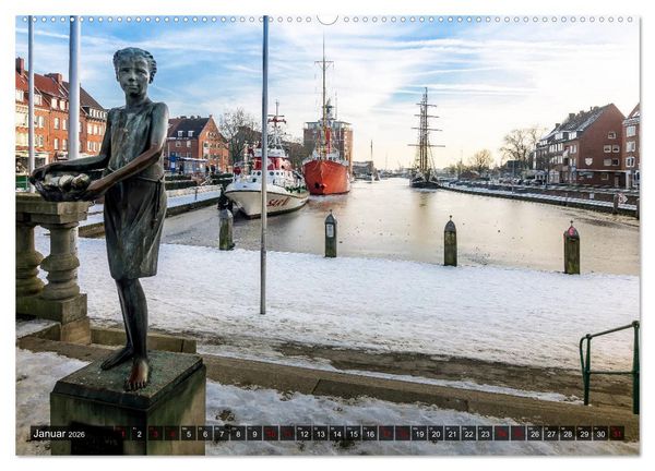 Produktbild: EMDEN, Seehafenstadt in Ostfriesland (Wandkalender 2026 DIN A2 quer), CALVENDO Monatskalender