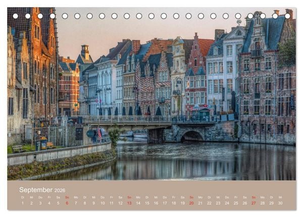 Produktbild: Br&uuml;gge und Gent, eine Fotoreise durch die zwei Perlen Flanderns. (Tischkalender 2026 DIN A5 quer), CALVENDO Monatskalender