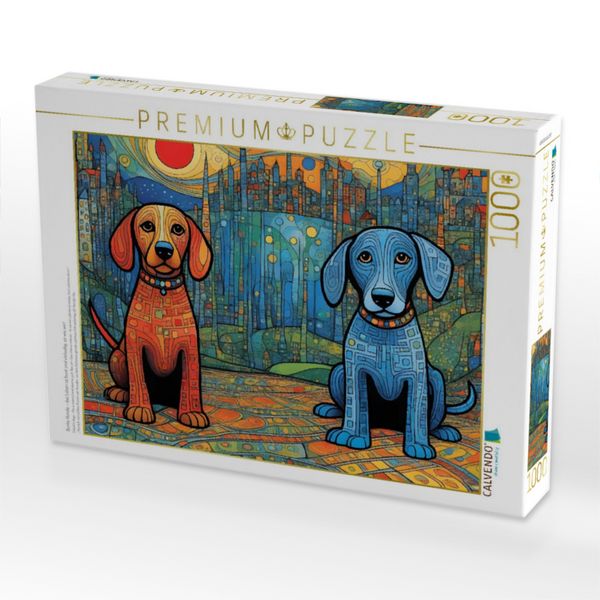 Produktbild: CALVENDO Puzzle Bunte Hunde - das Leben ist bunt und vielseitig, so wie wir! | 1000 Teile Lege-Gr&ouml;&szlig;e 64x48cm Foto-Puzzle f&uuml;r gl&uuml;ckliche Stunden