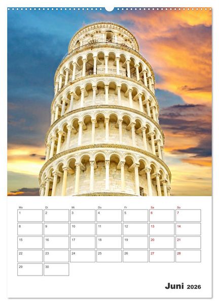 Produktbild: Pisa - Reiseplaner (hochwertiger Premium Wandkalender 2026 DIN A2 hoch), Kunstdruck in Hochglanz