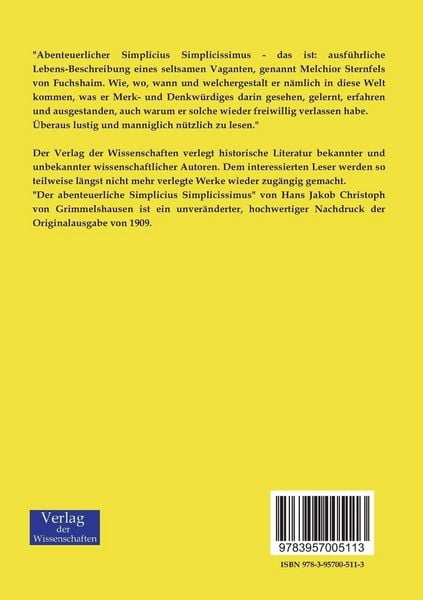 Produktbild: Der abenteuerliche Simplicius Simplicissimus