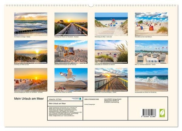 Produktbild: Mein Urlaub am Meer (hochwertiger Premium Wandkalender 2027 DIN A2 quer), Kunstdruck in Hochglanz