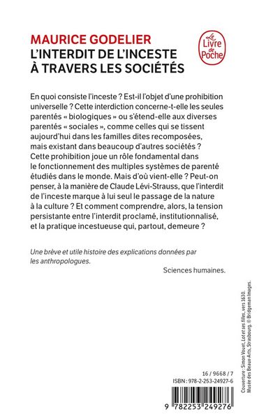 Produktbild: L'interdit de l'inceste &agrave; travers les soci&eacute;t&eacute;s