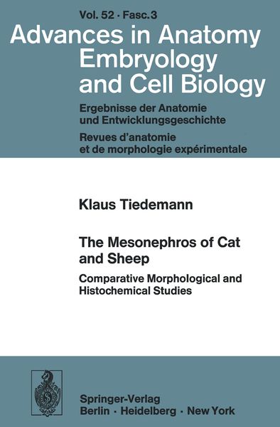 Produktbild: The Mesonephros of Cat and Sheep