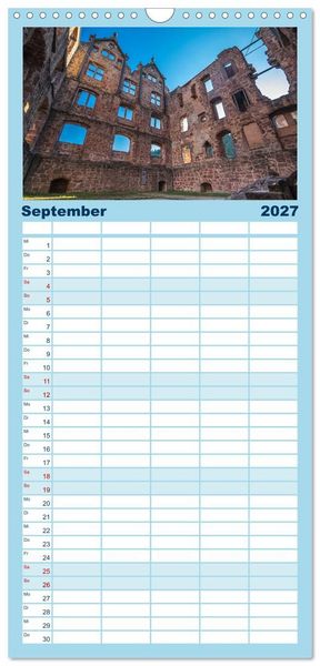 Produktbild: Familienplaner 2027 - Romantische Ruinen mit 5 Spalten (Wandkalender, 21 x 45 cm) CALVENDO