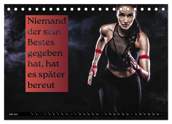 Produktbild: St&auml;rker als gestern &ndash; Sportliche Motivation in Bildern und Spr&uuml;chen (Tischkalender 2027 DIN A5 quer), CALVENDO Monatskalender