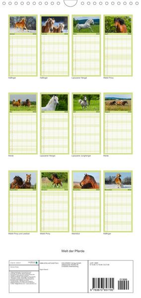 Produktbild: Welt der Pferde - Familienplaner hoch (Wandkalender 2022 , 21 cm x 45 cm, hoch)