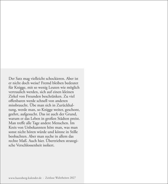 Produktbild: Zeitlose Wahrheiten Postkartenkalender 2027 - Kalender mit 53 Karten, ausgew&auml;hlt und kommentiert von Klaus Michael Groll