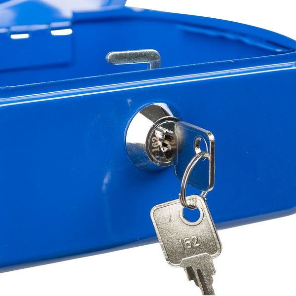 Produktbild: Idena Geldkassette Gr&ouml;&szlig;e 6 aus Metall 8 F&auml;cher blau 15,5x12x9cm