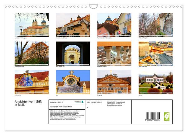 Produktbild: Ansichten vom Stift in Melk (Wandkalender 2026 DIN A3 quer), CALVENDO Monatskalender