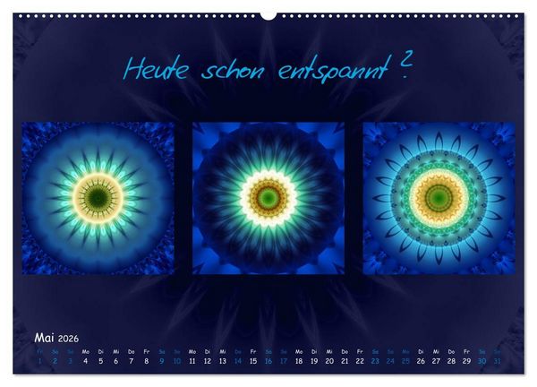 Produktbild: Mandala Trilogien (hochwertiger Premium Wandkalender 2026 DIN A2 quer), Kunstdruck in Hochglanz