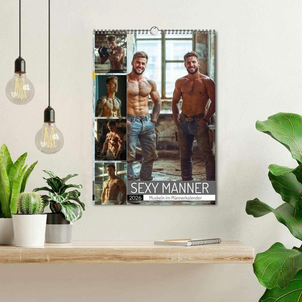 Produktbild: SEXY M&Auml;NNER - Muskeln im M&auml;nnerkalender (Wandkalender 2026 DIN A3 hoch), CALVENDO Monatskalender