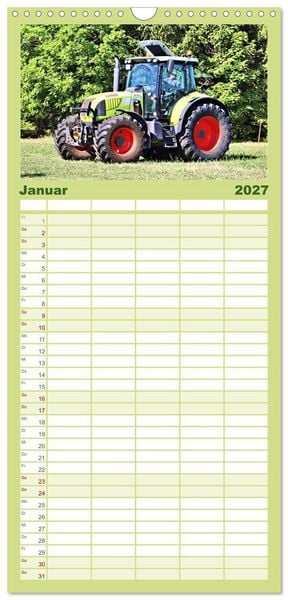 Produktbild: Familienplaner 2027 - M&auml;nnerspielzeug Traktor Inspirationen mit 5 Spalten (Wandkalender, 21 x 45 cm) CALVENDO