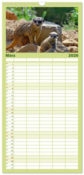 Produktbild: Familienplaner 2026 - Erdm&auml;nnchens Kinderstube mit 5 Spalten (Wandkalender, 21 x 45 cm) CALVENDO