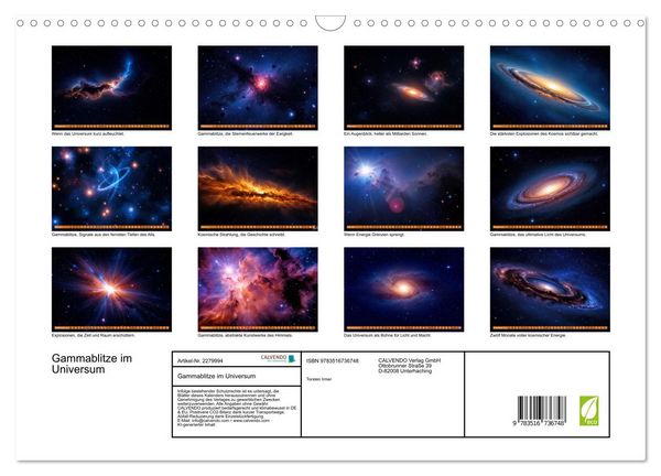 Produktbild: Gammablitze im Universum (Wandkalender 2026 DIN A3 quer), CALVENDO Monatskalender