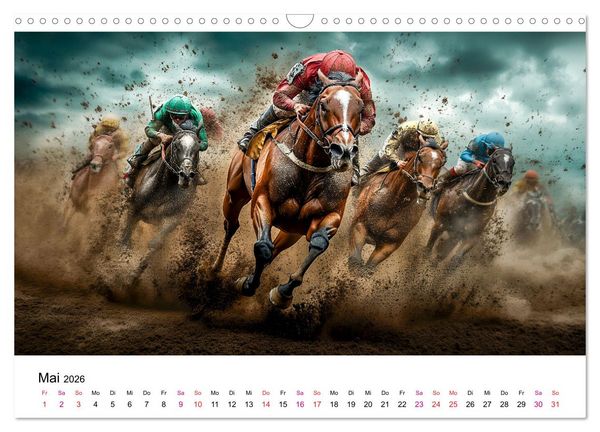 Produktbild: Pferderennen (Wandkalender 2026 DIN A3 quer), CALVENDO Monatskalender
