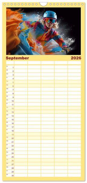 Produktbild: Familienplaner 2026 - Sportarten mit 5 Spalten (Wandkalender, 21 x 45 cm) CALVENDO