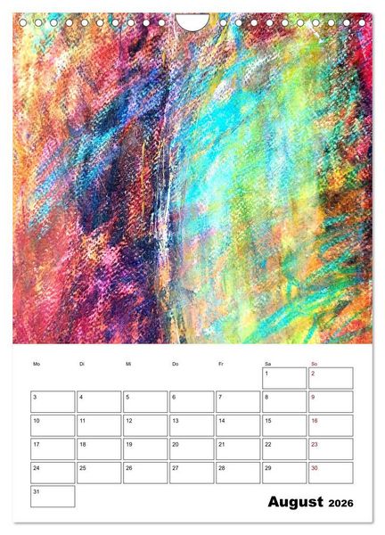 Produktbild: Ungeb&auml;ndigt frei - Abstrakte Malerei - dynamische Linien in leuchtenden Farbr&auml;umen (Wandkalender 2026 DIN A4 hoch), CALVENDO Monatskalender