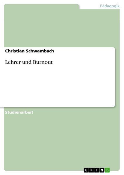 Produktbild: Lehrer und Burnout