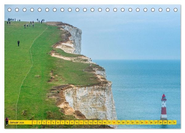 Produktbild: Seven Sisters - Gro&szlig;britanniens h&ouml;chste Kreidefelsen (Tischkalender 2026 DIN A5 quer), CALVENDO Monatskalender