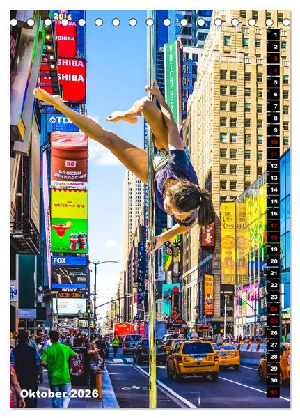 Produktbild: Poledance auf New Yorks Stra&szlig;en (Tischkalender 2026 DIN A5 hoch), CALVENDO Monatskalender